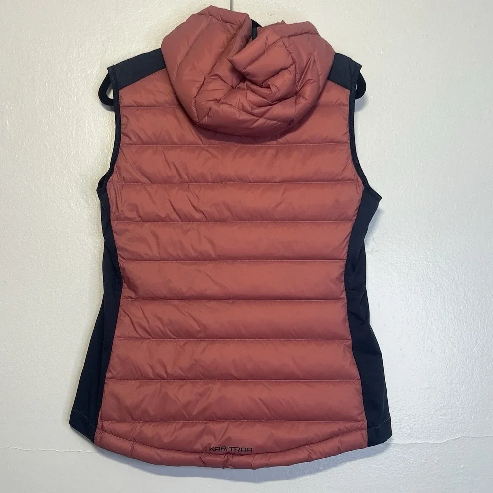Kari Traa Eva Hybrid Down Vest‎ Women L  Hooded Puffer Quilted Insulated